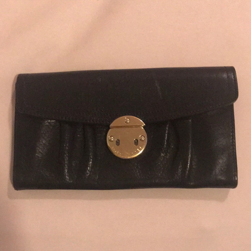 MARC JACOBS Black Leather Envelope Wallet - broken